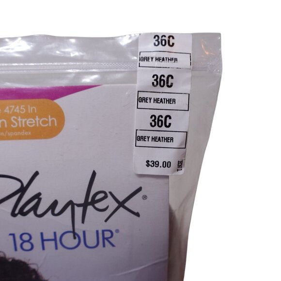 Playtex 18 Hour Ultimate Lift & Support Wireless Full Coverage Bra Sz 36C Gray - Picture 7 of 10